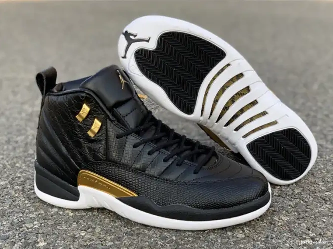 Rep LUCY Gold-White Black Retro 12 Air Jordan AO6068-007 'Reptile' Metallic 0426